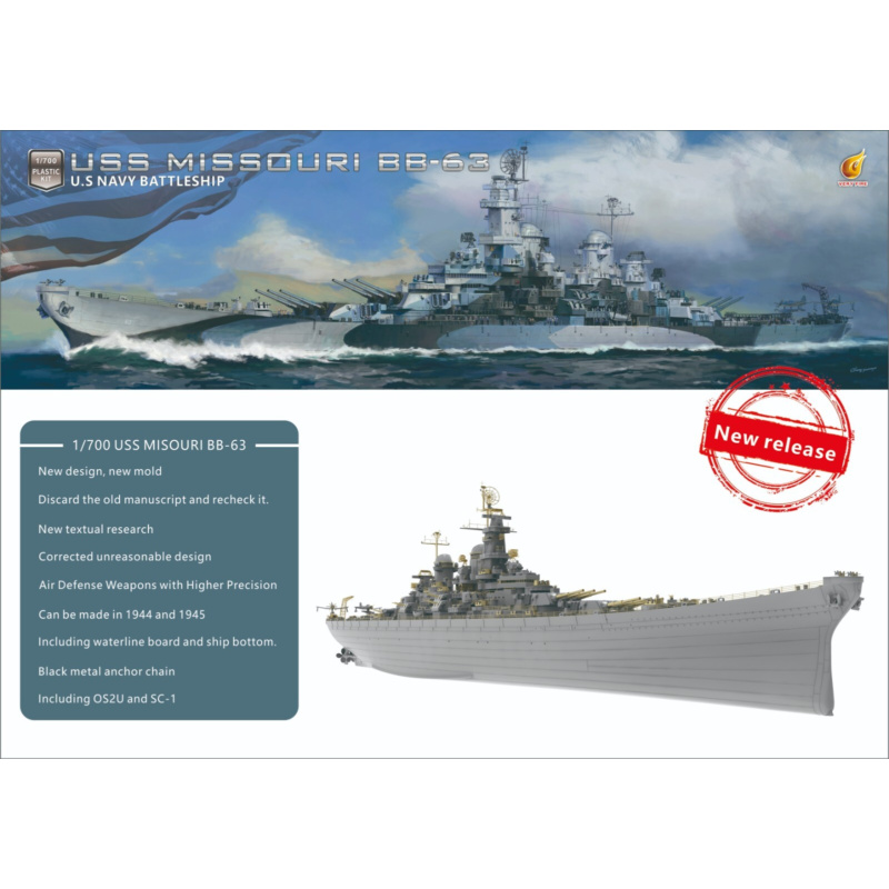 Model Kit Uss Missouri - Kit estándar Very Fire 1/700 USS